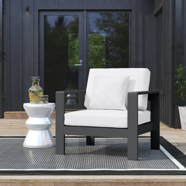 White patio discount chairs with cushions